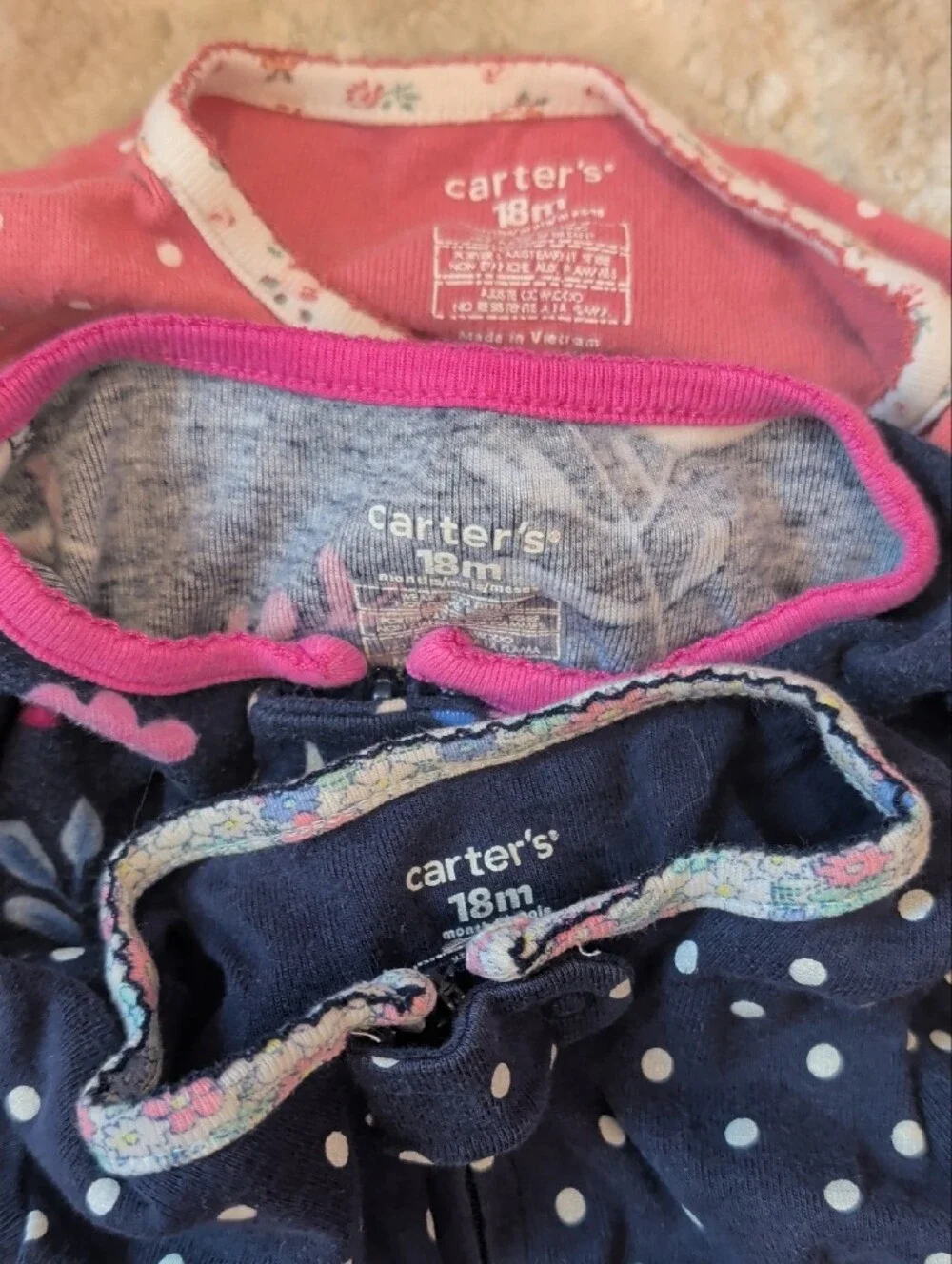 Set Of Three One-Piece Pajamas
